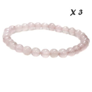 Pulseira Quartzo Rosa (6mm) x3