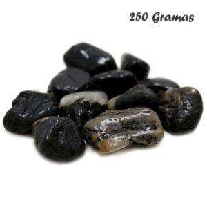 Pedra Rodada Quartzo com Turmalina (250 Gramas)