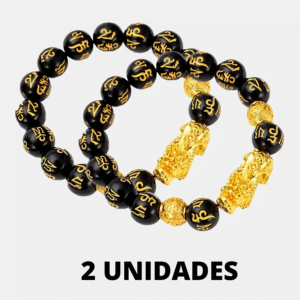 Pulseira Pixiu Obsidiana (8mm) x2