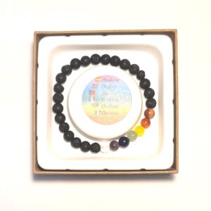 Pulseira Lava Vulcânica 7 Chakras (6mm)