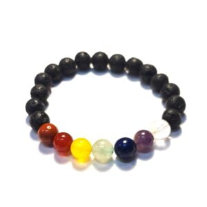 Pulseira Lava Vulcânica 7 Chakras (8mm)