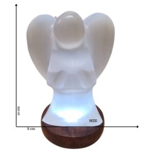 Anjo de Selenite M 10cm C/Luz USB