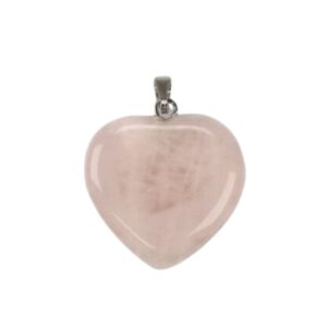 Pendente Coração de Quartzo Rosa
