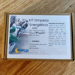 KIT Limpeza Energética com Sálvia Branca Pau Santo e Selenite