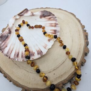 Colar de âmbar Barroco Multicor irregular criança e adolescente