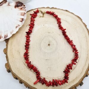 Colar Bohemian Style Coral Vermelho
